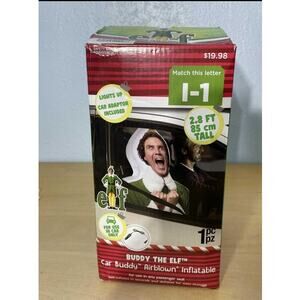 Gemmy Buddy the Elf Christmas Airblown Inflatable Car Buddy Lights Up Used